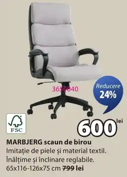 JYSK MARBJERG scaun de birou Ofertă