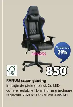 JYSK Ranum scaun gaming Ofertă