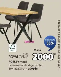 JYSK ROSLEV masă Ofertă