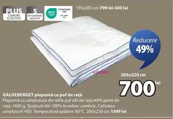 JYSK GALDEBERGET plapumă cu puf de rață Ofertă