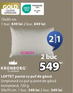 JYSK LOFTET pernă cu puf de gâscă Ofertă