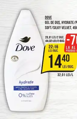 Mega Image DOVE Gel de duş, hydrate/petal soft/silky velvet Ofertă