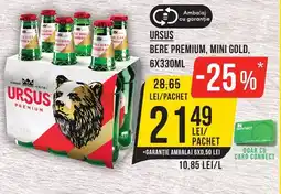 Mega Image URSUS Bere premium, mini gold Ofertă
