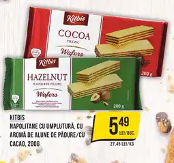Mega Image KITBIS Napolitane cu umplutură, cu aromă de alune de pădure/cu cacao Ofertă