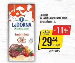 Mega Image LADORNA Smântână UHT pentru gătit, 32% grăsime Ofertă