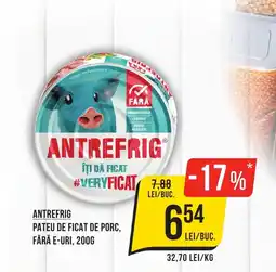 Mega Image ANTREFRIG Pateu de ficat de porc, fără e-uri Ofertă