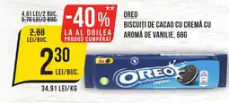 Mega Image OREO Biscuiți de cacao cu cremă cu aromă de vanilie Ofertă
