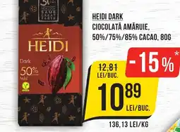 Mega Image HEIDI Dark Ciocolată amăruie, 50%/75%/85% cacao Ofertă