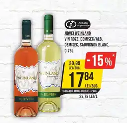 Mega Image JIDVEI WEINLAND Vin roze, demisec/alb, demisec, sauvignon blanc Ofertă
