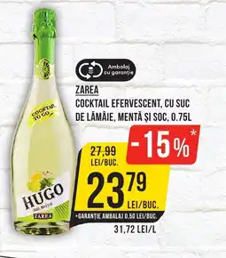 Mega Image ZAREA Cocktail efervescent, cu suc de lămâie, mentă şi soc Ofertă