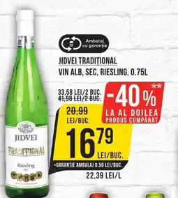 Mega Image JIDVEI TRADIŢIONAL Vin alb, sec, riesling Ofertă
