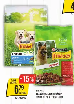Mega Image FRISKIES Hrană uscată pentru câini/ junior, cu pui și legume Ofertă