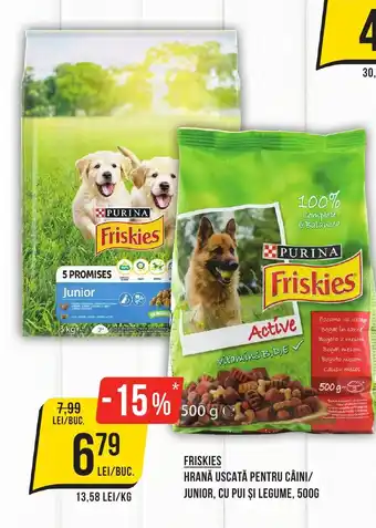 Mega Image FRISKIES Hrană uscată pentru câini/ junior, cu pui și legume Ofertă