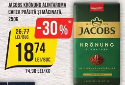 Mega Image JACOBS Krönung alintaroma cafea prăjită şi măcinată Ofertă