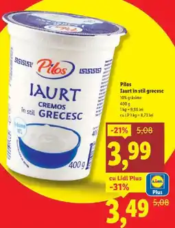 Lidl Pilos Iaurt în stil grecesc Ofertă
