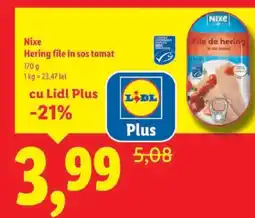 Lidl Nixe Hering file în sos tomat Ofertă