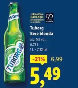 Lidl Tuborg Bere blondǎ Ofertă