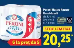Lidl Peroni Nastro Azzuro Bere blondă Ofertă