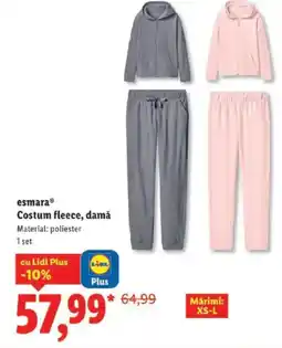 Lidl Esmaraⓡ Costum fleece, damă Ofertă