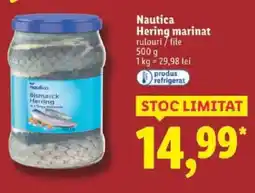 Lidl Nautica Hering marinat rulouri/file Ofertă