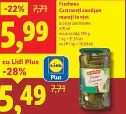 Lidl Freshona Castraveţi cornison murați în oțet Ofertă