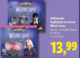 Lidl Halloween Ingheţată la cornet Black cones Ofertă