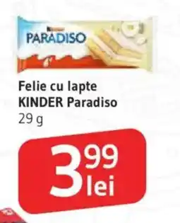 Supeco Felie cu lapte KINDER Paradiso Ofertă