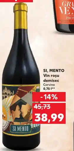 Kaufland SI, MENTO Vin rosu demisec Corvina Ofertă