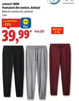 Lidl EsmaraⓇ Men Pantaloni din molton, bărbați Ofertă