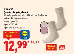 Lidl EsmaraⓇ Șosete plușate, damă Ofertă