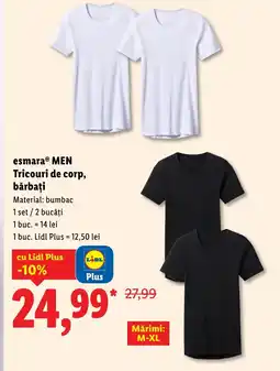 Lidl EsmaraⓇ Men Tricouri de corp, bărbaţi Ofertă