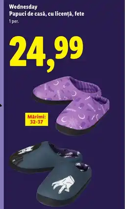 Lidl Wednesday Papuci de casă, cu licență, fete Ofertă