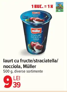 Carrefour laurt cu fructe/straciatella/ nocciola, Müller Ofertă
