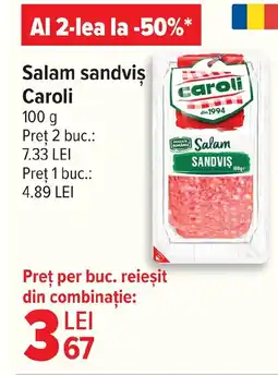 Carrefour Salam sandviş Caroli Ofertă