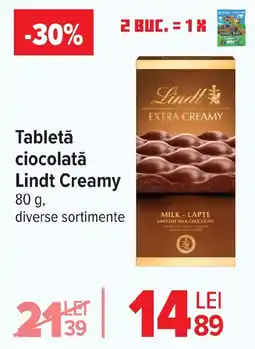 Carrefour Tabletǎ ciocolată Lindt Creamy Ofertă