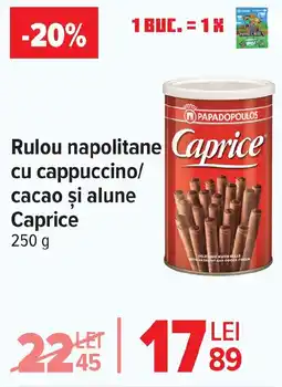 Carrefour Rulou napolitane cu cappuccino/ cacao şi alune Caprice Ofertă