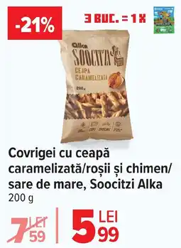 Carrefour Covrigei cu ceapă caramelizată/roşii şi chimen/ sare de mare, Soocitzi Alka Ofertă