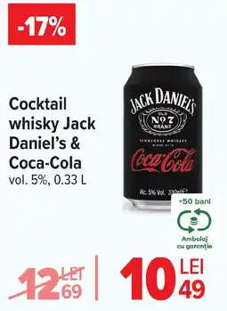 Carrefour Cocktail whisky Jack Daniel's & Coca-Cola Ofertă