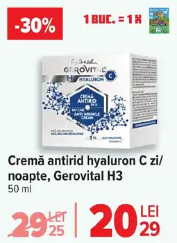 Carrefour Cremă antirid hyaluron C zi/ noapte, Gerovital H3 Ofertă