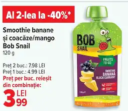 Carrefour Smoothie banane şi coacăze/mango Bob Snail Ofertă