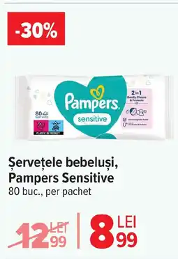 Carrefour Şerveţele bebeluşi, Pampers Sensitive Ofertă