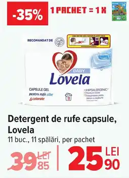 Carrefour Detergent de rufe capsule, Lovela Ofertă