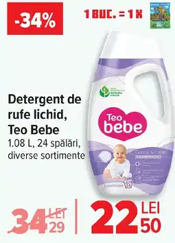 Carrefour Detergent de rufe lichid, Teo Bebe Ofertă