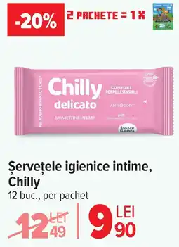 Carrefour Şervețele igienice intime, Chilly Ofertă