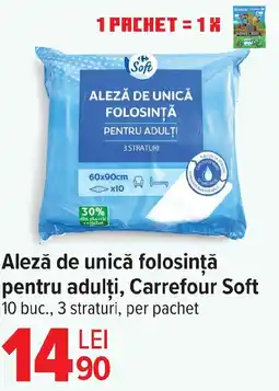 Carrefour Aleză de unică folosință pentru adulți, Carrefour Soft 10 Ofertă