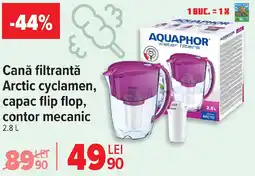 Carrefour Canǎ filtrantă Arctic cyclamen, capac flip flop, contor mecanic Ofertă