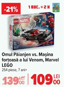 Carrefour Omul Păianjen vs. Maşina forţoasă a lui Venom, Marvel LEGO Ofertă