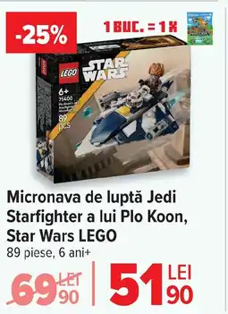 Carrefour Micronava de luptă Jedi Starfighter a lui Plo Koon, Star Wars LEGO Ofertă