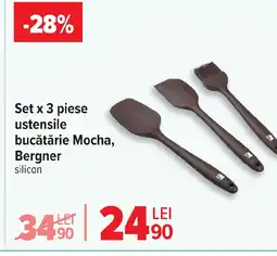 Carrefour Set x 3 piese ustensile bucătărie Mocha, Bergner silicon Ofertă