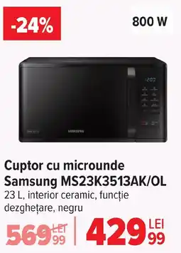 Carrefour Cuptor cu microunde Samsung MS23K3513AK/OL Ofertă